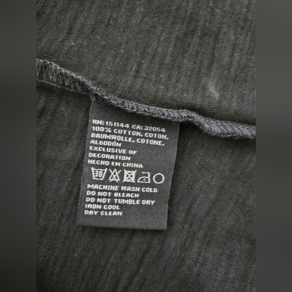 Anthropologie Lea & Viola Black Short Tulle Ruffle Sleeve Cotton Shirt Sz Small - Picture 9 of 10